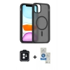 MARSİLYAN™- iPhone 11 Kılıf Siluet Minimal Prime - Şeffaf Royal Nano Ekran Koruyucu + PVD Metal Kamera Lens - SH