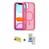 MARSİLYAN™- iPhone 11 Kılıf Siluet Minimal Prime - Şeffaf Royal Nano Ekran Koruyucu + Rainbow Kamera Lens Koruma Cam - KI