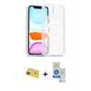 MARSİLYAN™- iPhone 11 Kılıf Siluet Minimal Prime - Şeffaf Royal Nano Ekran Koruyucu + Rainbow Kamera Lens Koruma Cam - KI