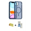 MARSİLYAN™- iPhone 11 Kılıf Siluet Minimal Prime - Şeffaf Royal Nano Ekran Koruyucu + Rainbow Kamera Lens Koruma Cam - KI