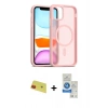 MARSİLYAN™- iPhone 11 Kılıf Siluet Minimal Prime - Şeffaf Royal Nano Ekran Koruyucu + Rainbow Kamera Lens Koruma Cam - KI
