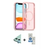 MARSİLYAN™- iPhone 11 Kılıf Siluet Minimal Prime - Şeffaf Royal Nano Ekran Koruyucu + Raze Metal Kamera Lens - MI