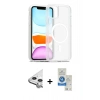 MARSİLYAN™- iPhone 11 Kılıf Siluet Minimal Prime - Şeffaf Royal Nano Ekran Koruyucu + Raze Metal Kamera Lens - GS