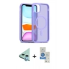 MARSİLYAN™- iPhone 11 Kılıf Siluet Minimal Prime - Şeffaf Royal Nano Ekran Koruyucu + Raze Metal Kamera Lens - MI