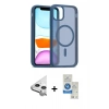 MARSİLYAN™- iPhone 11 Kılıf Siluet Minimal Prime - Şeffaf Royal Nano Ekran Koruyucu + Raze Metal Kamera Lens - GS