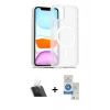 MARSİLYAN™- iPhone 11 Kılıf Siluet Minimal Prime - Şeffaf Royal Nano Ekran Koruyucu + Kamera Lens Koruma Cam - SF