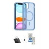 MARSİLYAN™- iPhone 11 Kılıf Siluet Minimal Prime - Şeffaf Royal Nano Ekran Koruyucu + Kamera Lens Koruma Cam - SF