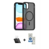 MARSİLYAN™- iPhone 11 Kılıf Siluet Minimal Prime - Şeffaf Royal Nano Ekran Koruyucu + Kamera Lens Koruma Cam - SF