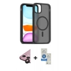 MARSİLYAN™- iPhone 11 Kılıf Siluet Minimal Prime - Şeffaf Royal Nano Ekran Koruyucu + Raze Metal Kamera Lens - SH