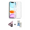 MARSİLYAN™- iPhone 11 Kılıf Siluet Minimal Prime - Şeffaf Royal Nano Ekran Koruyucu + Raze Metal Kamera Lens - SH