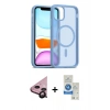 MARSİLYAN™- iPhone 11 Kılıf Siluet Minimal Prime - Şeffaf Royal Nano Ekran Koruyucu + Raze Metal Kamera Lens - SH