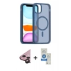 MARSİLYAN™- iPhone 11 Kılıf Siluet Minimal Prime - Şeffaf Royal Nano Ekran Koruyucu + Raze Metal Kamera Lens - SH