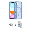 MARSİLYAN™- iPhone 11 Kılıf Siluet Minimal Prime - Şeffaf Royal Nano Ekran Koruyucu + Pers Alüminyum Kamera Lens - YL