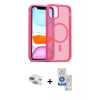 MARSİLYAN™- iPhone 11 Kılıf Siluet Minimal Prime - Şeffaf Royal Nano Ekran Koruyucu + Pers Alüminyum Kamera Lens - YL