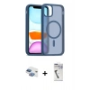 MARSİLYAN™- iPhone 11 Kılıf Siluet Minimal Prime - Şeffaf Uv Polymer Nano Ekran Koruyucu + Pers Alüminyum Kamera Lens - GI
