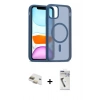 MARSİLYAN™- iPhone 11 Kılıf Siluet Minimal Prime - Şeffaf Uv Polymer Nano Ekran Koruyucu + Pers Alüminyum Kamera Lens - GD