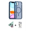 MARSİLYAN™- iPhone 11 Kılıf Siluet Minimal Prime - Şeffaf Uv Polymer Nano Ekran Koruyucu + Raze Metal Kamera Lens - KI