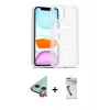 MARSİLYAN™- iPhone 11 Kılıf Siluet Minimal Prime - Şeffaf Uv Polymer Nano Ekran Koruyucu + Raze Metal Kamera Lens - KI