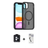 MARSİLYAN™- iPhone 11 Kılıf Siluet Minimal Prime - Şeffaf Uv Polymer Nano Ekran Koruyucu + PVD Metal Kamera Lens - MI