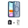 MARSİLYAN™- iPhone 11 Kılıf Siluet Minimal Prime - Şeffaf Uv Polymer Nano Ekran Koruyucu + PVD Metal Kamera Lens - MI