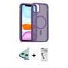 MARSİLYAN™- iPhone 11 Kılıf Siluet Minimal Prime - Şeffaf Uv Polymer Nano Ekran Koruyucu + Raze Metal Kamera Lens - MI