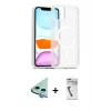 MARSİLYAN™- iPhone 11 Kılıf Siluet Minimal Prime - Şeffaf Uv Polymer Nano Ekran Koruyucu + Raze Metal Kamera Lens - MI