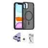 MARSİLYAN™- iPhone 11 Kılıf Siluet Minimal Prime - Şeffaf Uv Polymer Nano Ekran Koruyucu + Raze Metal Kamera Lens - MR