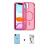 MARSİLYAN™- iPhone 11 Kılıf Siluet Minimal Prime - Şeffaf Uv Polymer Nano Ekran Koruyucu + Neon Fosforlu Kamera Lens - TU