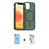 MARSİLYAN™- iPhone 11 Kılıf Siluet Minimal Prime - Şeffaf Uv Polymer Nano Ekran Koruyucu + Neon Fosforlu Kamera Lens - YL
