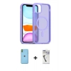 MARSİLYAN™- iPhone 11 Kılıf Siluet Minimal Prime - Şeffaf Uv Polymer Nano Ekran Koruyucu + Neon Fosforlu Kamera Lens - YL