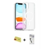 MARSİLYAN™- iPhone 11 Kılıf Siluet Minimal Prime - Şeffaf Uv Polymer Nano Ekran Koruyucu + Rainbow Kamera Lens Koruma Cam - KI