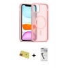 MARSİLYAN™- iPhone 11 Kılıf Siluet Minimal Prime - Şeffaf Uv Polymer Nano Ekran Koruyucu + Rainbow Kamera Lens Koruma Cam - KI