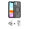 MARSİLYAN™- iPhone 11 Kılıf Siluet Minimal Prime - Şeffaf Uv Polymer Nano Ekran Koruyucu + Raze Metal Kamera Lens - GS
