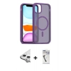 MARSİLYAN™- iPhone 11 Kılıf Siluet Minimal Prime - Şeffaf Uv Polymer Nano Ekran Koruyucu + Raze Metal Kamera Lens - GS
