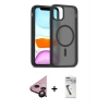 MARSİLYAN™- iPhone 11 Kılıf Siluet Minimal Prime - Şeffaf Uv Polymer Nano Ekran Koruyucu + Raze Metal Kamera Lens - SH