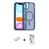 MARSİLYAN™- iPhone 11 Kılıf Siluet Minimal Prime - Şeffaf Uv Polymer Nano Ekran Koruyucu + Turuncu Renkli Kamera Lens Koruma Cam