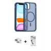 MARSİLYAN™- iPhone 11 Kılıf Siluet Minimal Prime - Şeffaf Uv Polymer Nano Ekran Koruyucu + Pers Alüminyum Kamera Lens - YL