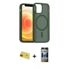 MARSİLYAN™- iPhone 11 Kılıf Siluet Minimal Prime - Siyah 34D Hayalet Izgaralı Cam + Rainbow Kamera Lens Koruma Cam - KI