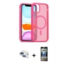 MARSİLYAN™- iPhone 11 Kılıf Siluet Minimal Prime - Siyah 34D Hayalet Izgaralı Cam + Pers Alüminyum Kamera Lens - LT