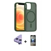 MARSİLYAN™- iPhone 11 Kılıf Siluet Minimal Prime - Siyah 34D Hayalet Izgaralı Cam + Raze Metal Kamera Lens - MR