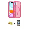 MARSİLYAN™- iPhone 11 Kılıf Siluet Minimal Prime - Siyah 34D Hayalet Izgaralı Cam + Rainbow Kamera Lens Koruma Cam - KI