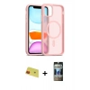 MARSİLYAN™- iPhone 11 Kılıf Siluet Minimal Prime - Siyah 34D Hayalet Izgaralı Cam + Rainbow Kamera Lens Koruma Cam - KI