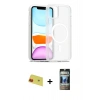 MARSİLYAN™- iPhone 11 Kılıf Siluet Minimal Prime - Siyah 34D Hayalet Izgaralı Cam + Rainbow Kamera Lens Koruma Cam - KI