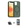 MARSİLYAN™- iPhone 11 Kılıf Siluet Minimal Prime - Siyah 34D Hayalet Izgaralı Cam + Kamera Lens Koruma Cam - SF