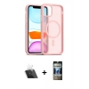 MARSİLYAN™- iPhone 11 Kılıf Siluet Minimal Prime - Siyah 34D Hayalet Izgaralı Cam + Kamera Lens Koruma Cam - SF
