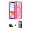 MARSİLYAN™- iPhone 11 Kılıf Siluet Minimal Prime - Siyah 34D Hayalet Izgaralı Cam + Kamera Lens Koruma Cam - SF