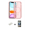 MARSİLYAN™- iPhone 11 Kılıf Siluet Minimal Prime - Siyah 34D Hayalet Izgaralı Cam + Renkli Kamera Lens Koruma Cam - TU