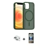 MARSİLYAN™- iPhone 11 Kılıf Siluet Minimal Prime - Siyah 34D Hayalet Izgaralı Cam + Pers Alüminyum Kamera Lens - YL