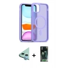 MARSİLYAN™- iPhone 11 Kılıf Siluet Minimal Prime - Siyah 360 Mat Full Body Arka Koruyucu + Raze Metal Kamera Lens - MI