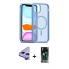 MARSİLYAN™- iPhone 11 Kılıf Siluet Minimal Prime - Siyah 360 Mat Full Body Arka Koruyucu + Raze Metal Kamera Lens - MR